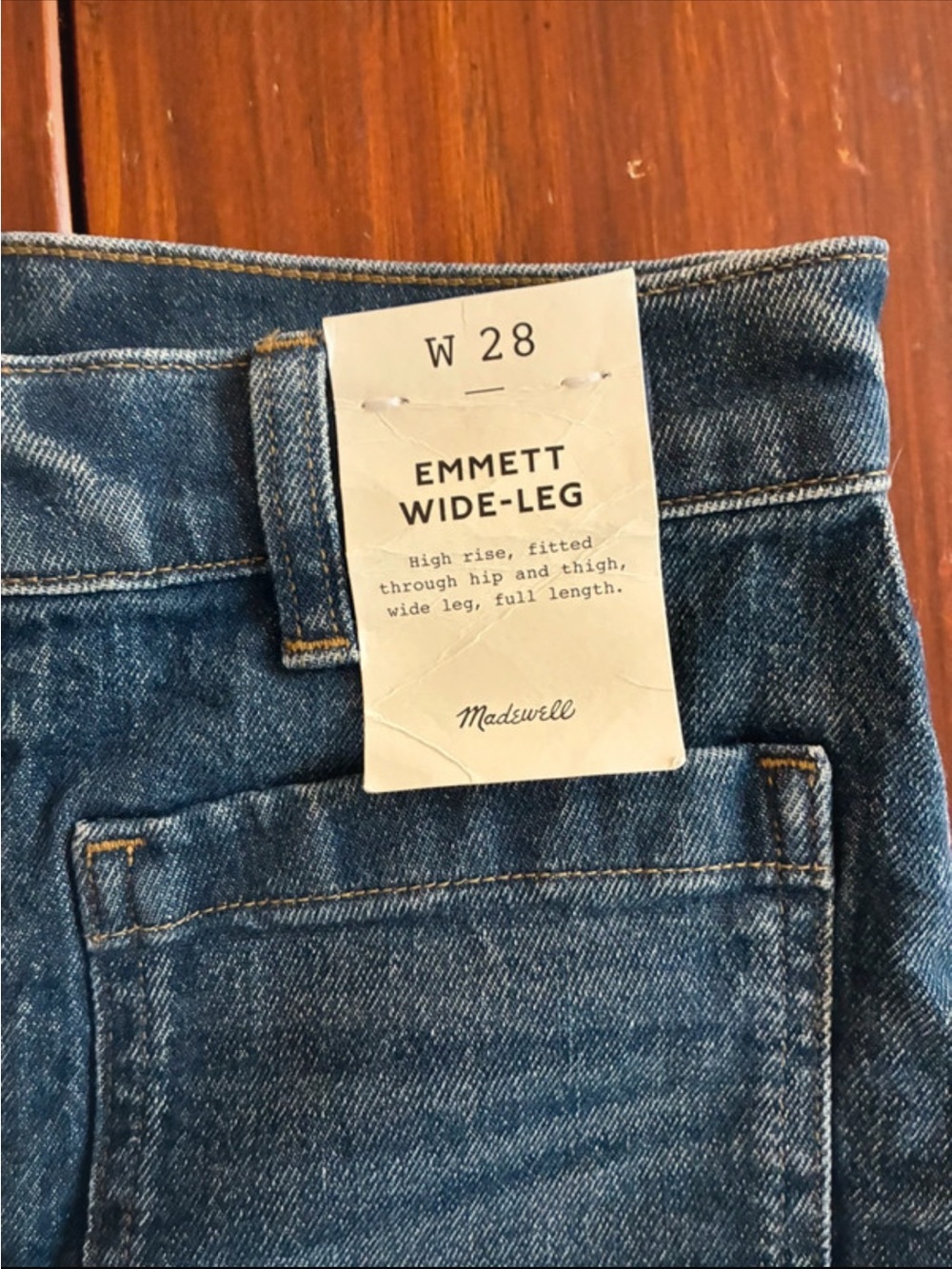 NWT Madewell Emmett Wide-Leg Raw-Hem Jeans - Picture 3 of 5